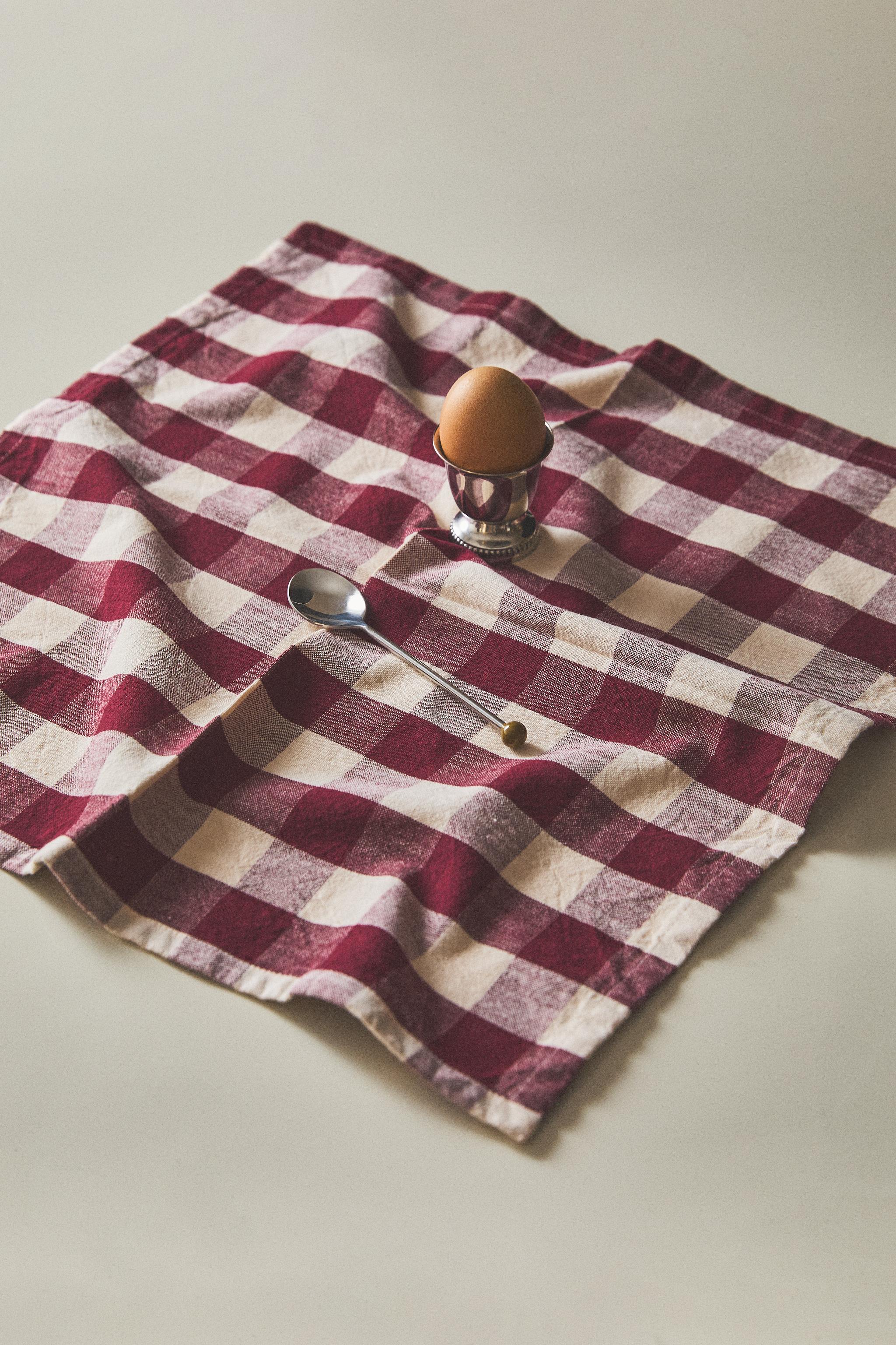 SET OF LARGE CHECK COTTON KITCHEN TOWELS (SET OF 2)